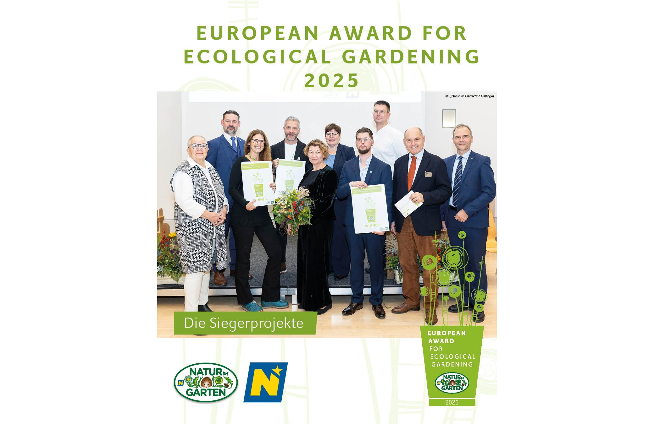 European Award for Ecological Gardening 2025" apdovanojimo ceremonija – „Forestline" projekto laimėjimas, „Naturgarten" organizacijos konkursas
