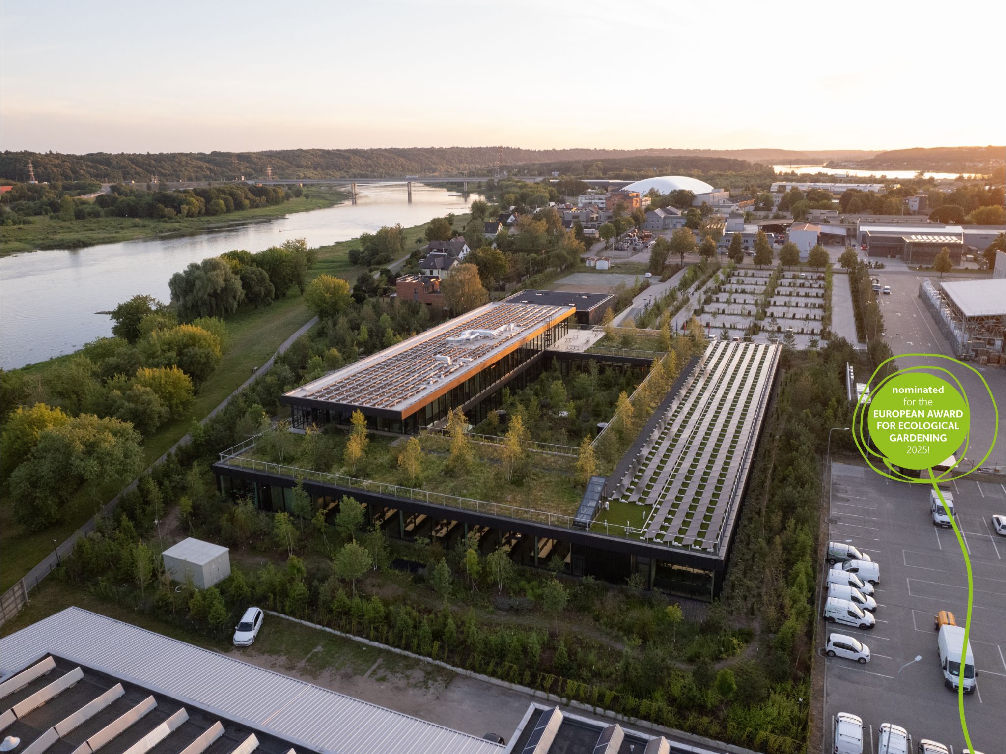 Sanitex" biuro pastato žaliojo stogo projektas – „Gruta" nominacija „European Award for Ecological Gardening 2025" konkurse
